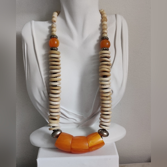 Vintage Tribal African Amber Necklace - Picture 1 of 13